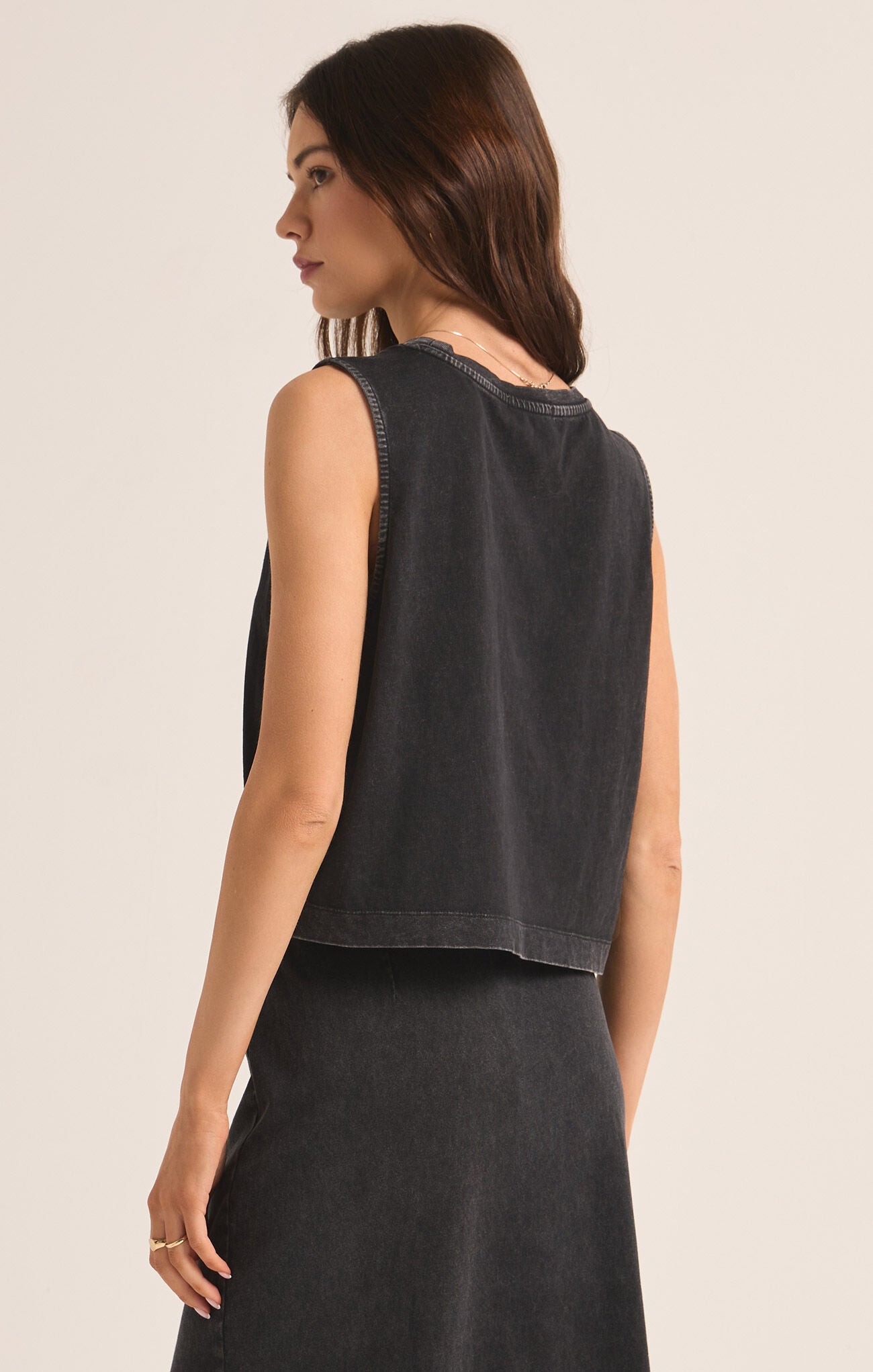 Sloane Jersey Muscle Top Black X-Small
