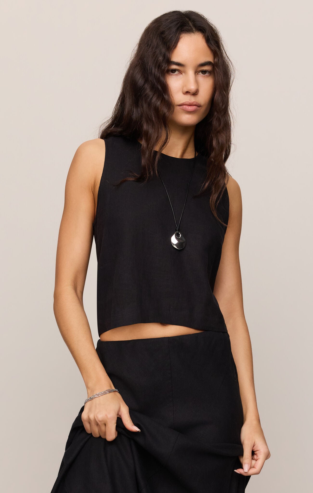 Sloane Linen Cropped Tank
