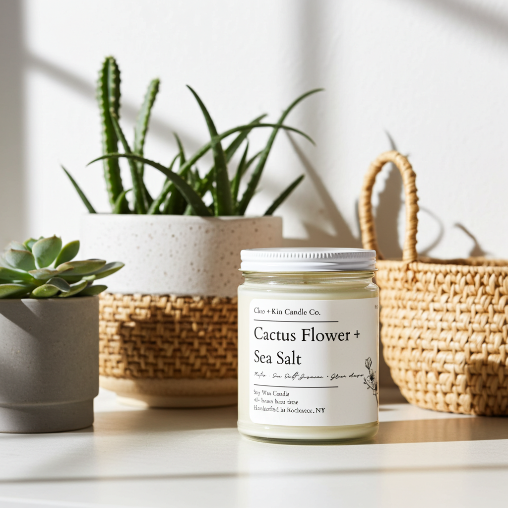 Cleo + Kin Candle Cactus Flower + Sea Salt