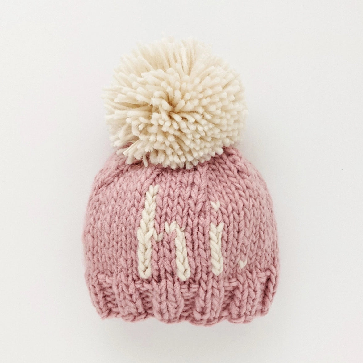 Hi. Hand Knit Beanie Hat Pebble Brown 0-6 M