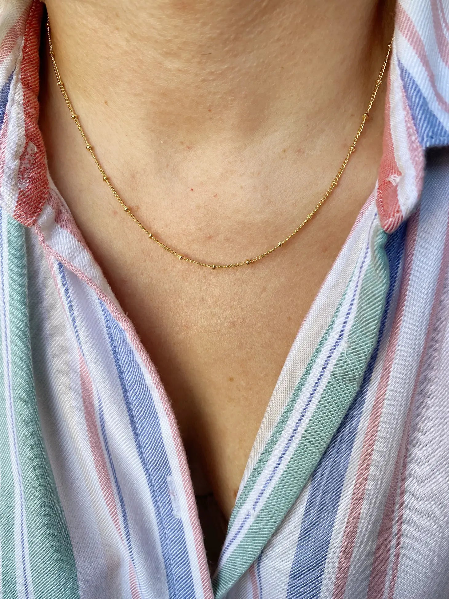 18k Gold Filled Necklace -  Satelite