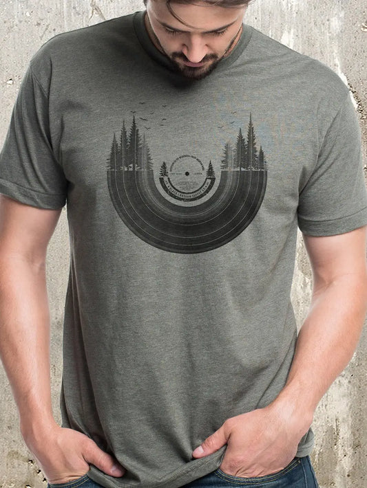 Vinyl Record Forest T-Shirt Small