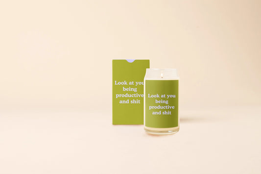 Glass Can Candle - Look At You Being Productive