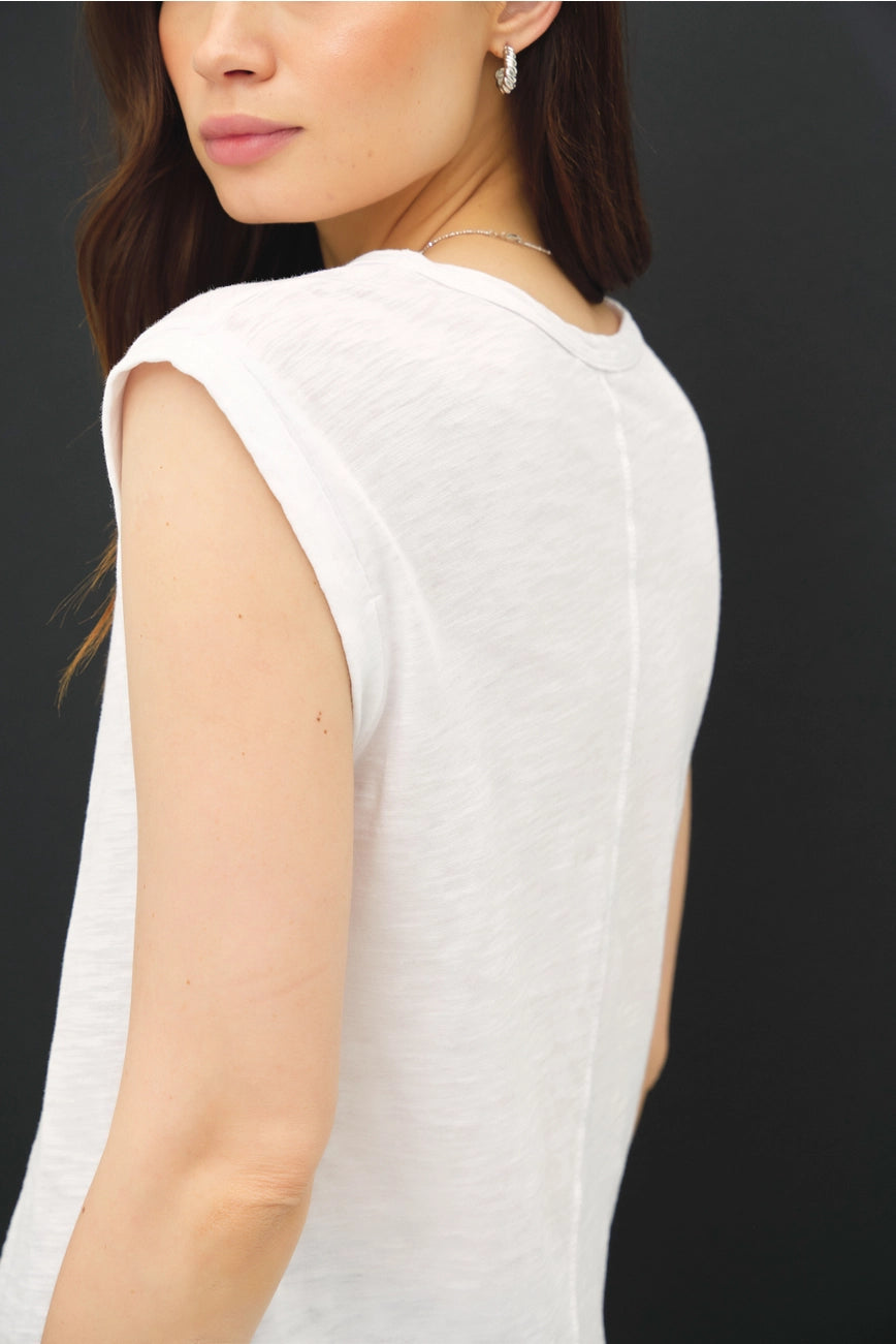 Rhonnie Cap Sleeve Top Charcoal Large