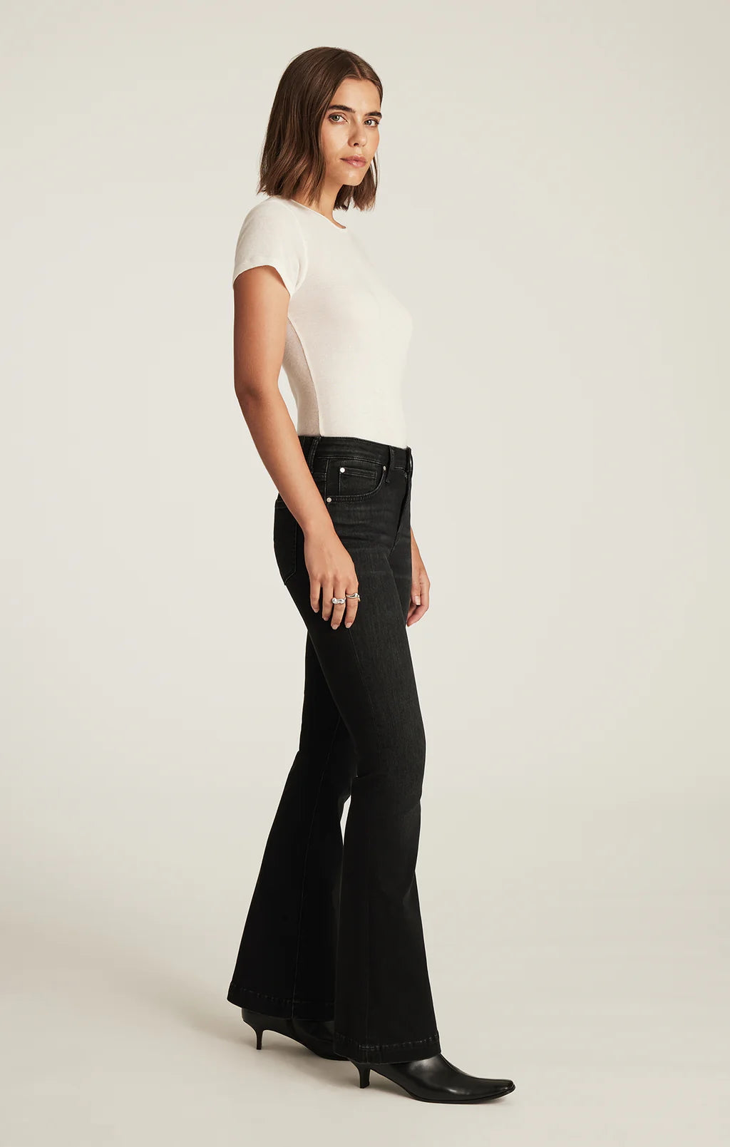 Sydney Flare Jeans High Rise | Dark Smoke Feather Blue