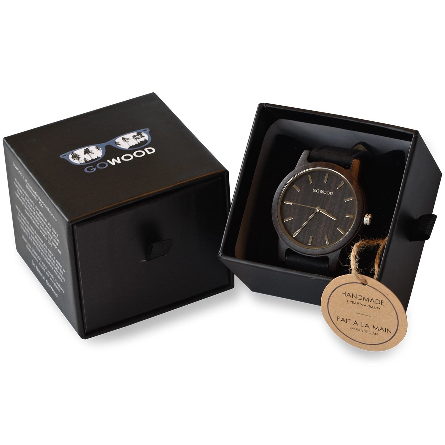Black Sandalwood Watch With Portuguese Cork Wristband