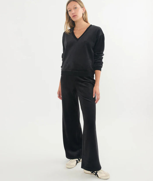 Cara Velour Cord V-Neck Sweatshirt Small