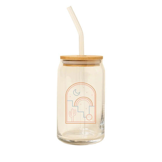 Beer Can Glass w/ Bamboo Lid - Desert