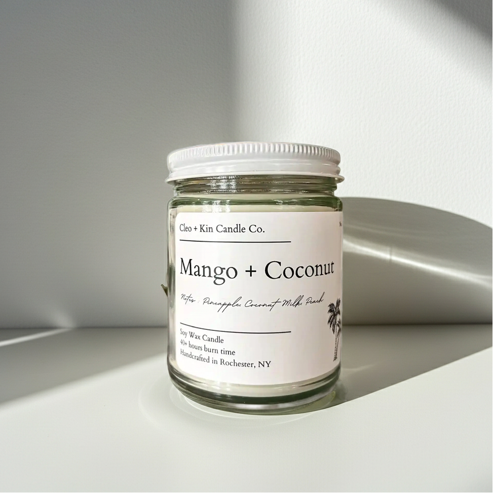 Cleo + Kin Candle Mango + Coconut