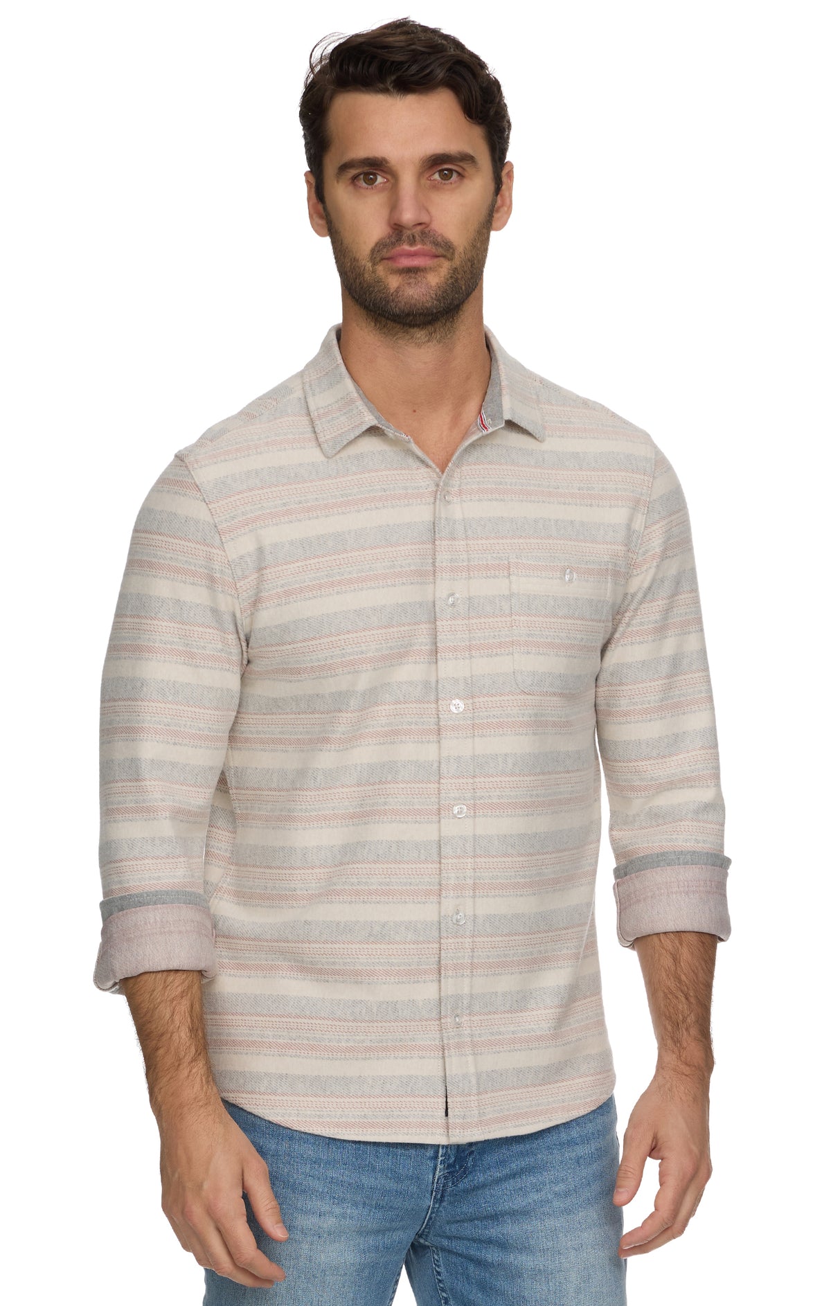Luverne LS Striped Hero Knit Flannel