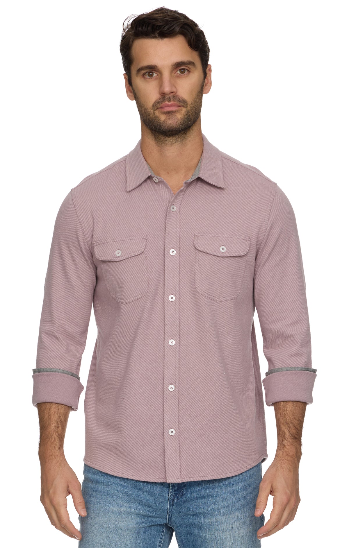 Hero Solid Twill Knit Flannel Shirt