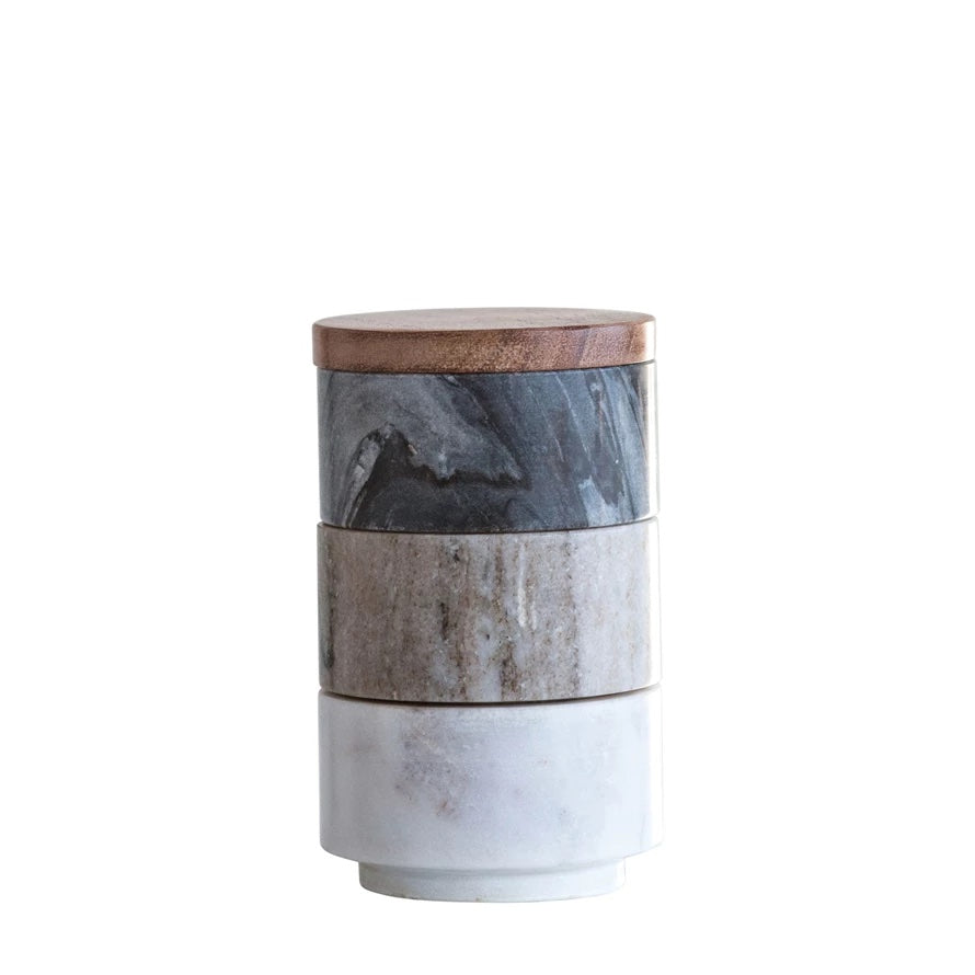 Stacking Marble Pinch Pots