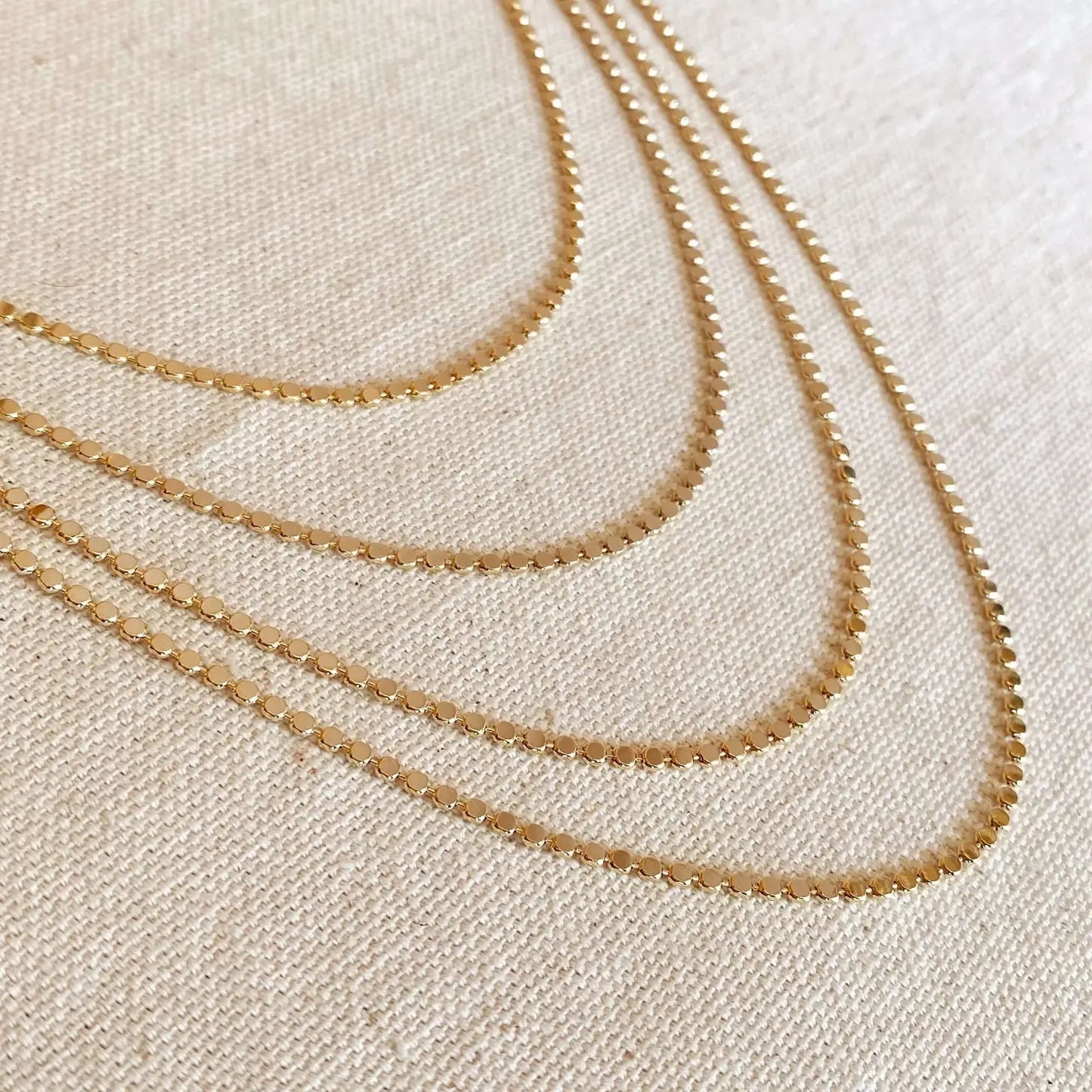 18k Gold Filled Necklace -  Flat Ball