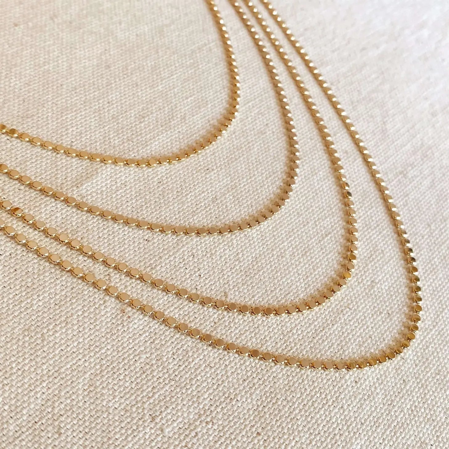 18k Gold Filled Necklace -  Flat Ball