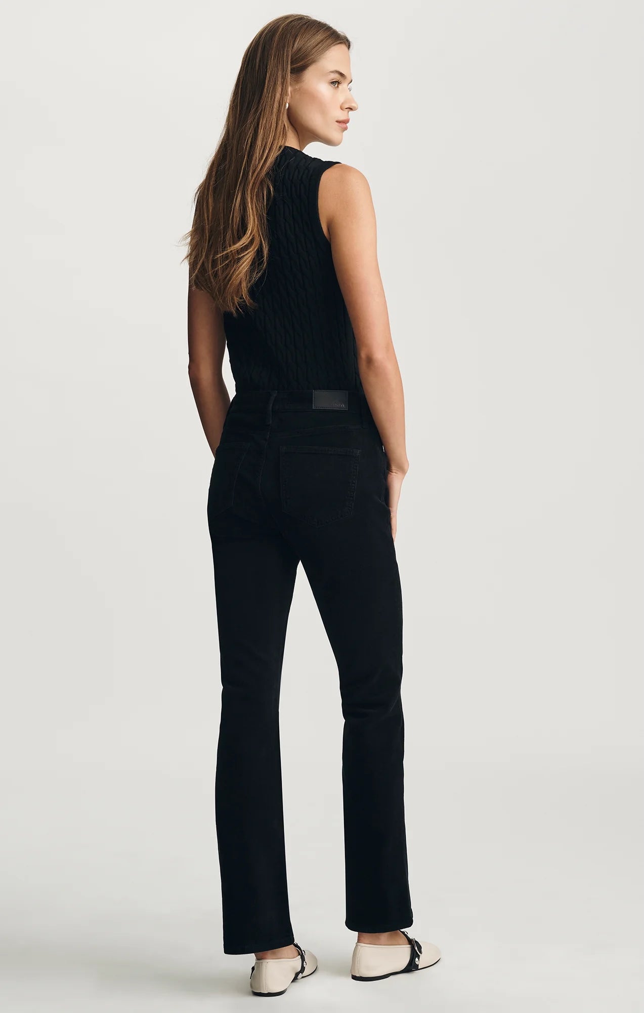 Molly Bootcut Pants Mid Rise Black Cord