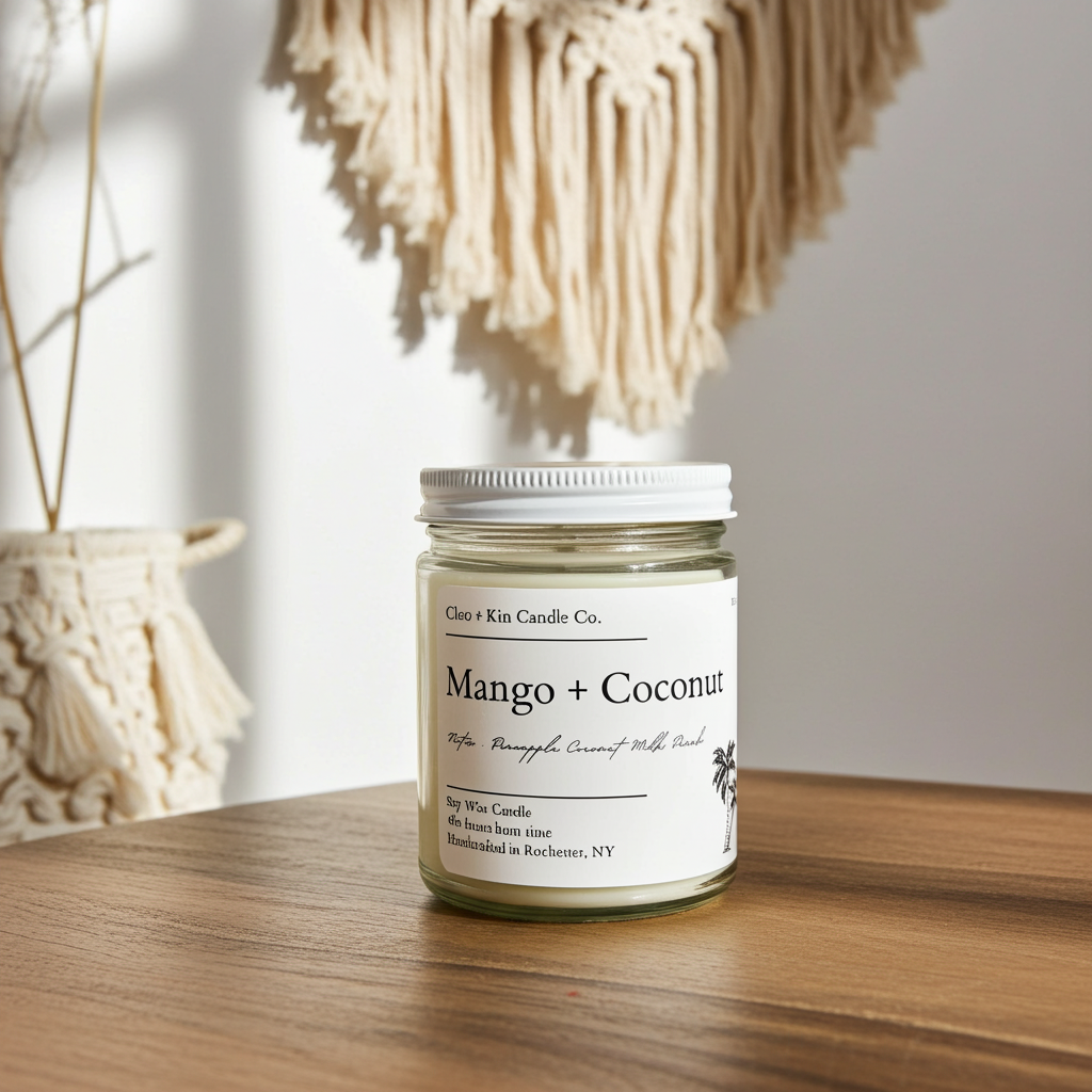 Cleo + Kin Candle Mango + Coconut
